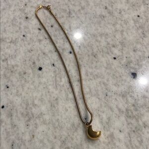 ARTISTRY LTD Crescent Moon Pendant - Quarter moon pendant - 14 inch Snake chain